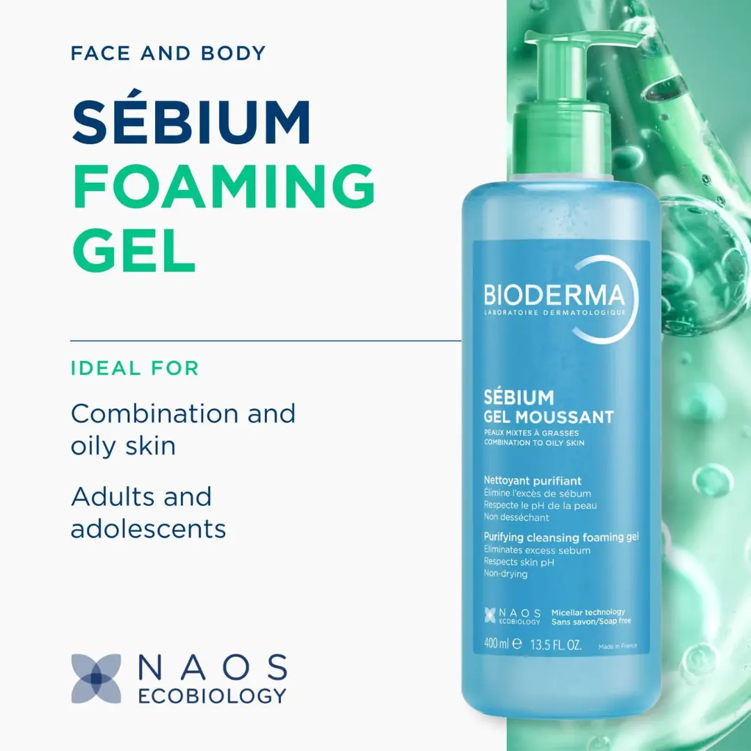 Bioderma Sebium Purifying Cleansing Foaming Gel 400ml - Image 2