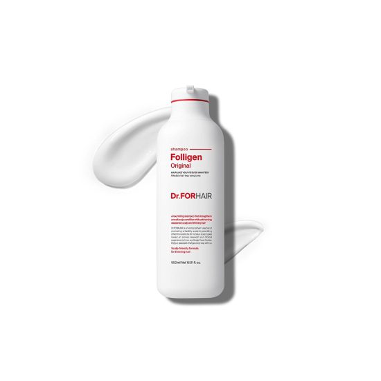 Shampooing Dr.FORHAIR Folligen Plus Anti-Chute & Volume - Lot De 2 X 500ml - Formule Coréenne - Neuf Scellé