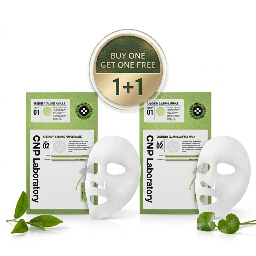 CNP Laboratory Greenery Calming Ampule 2-Step Mask Set (BUY ONE GET ONE FREE)