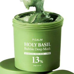 P.CALM Holy Basil Bubble Deep Mask 90g Set (+Dual Pore Brush)